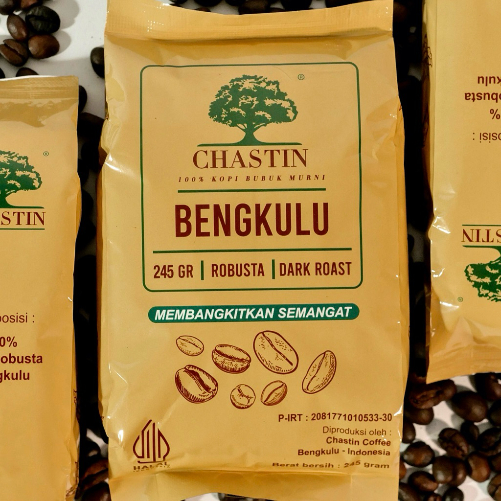 

Kopi Robusta Bubuk Bengkulu Chastin Coffee 245gr
