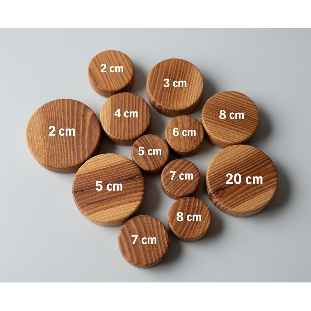 Kayu Bulat Jati Belanda Tatakan Gelas dan Kerajinan DIY