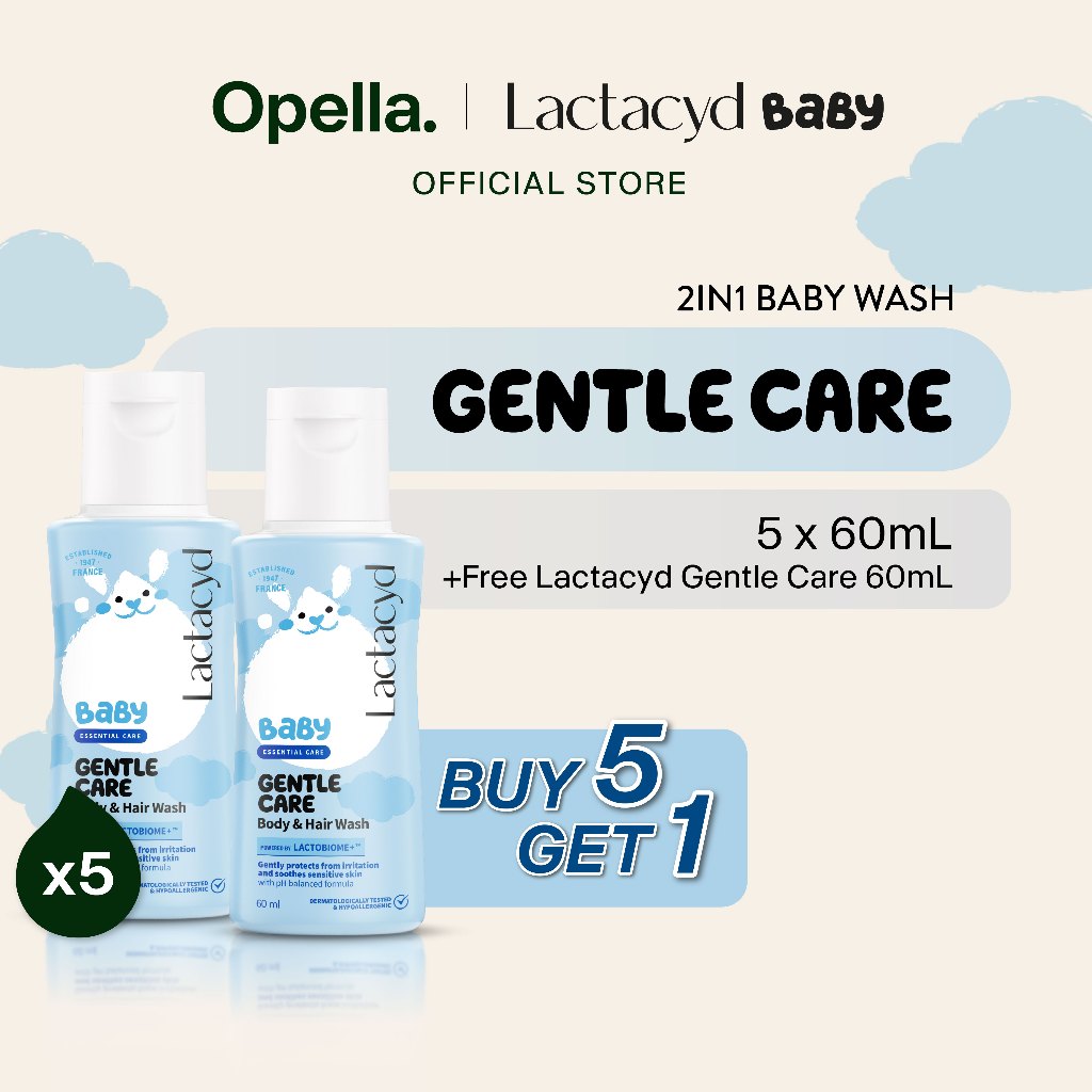 Lactacyd Baby Gentle Care 2in1 Body Wash and Hair Shampoo 5x60mL – Sabun Bayi Melindungi Kulit Bayi 