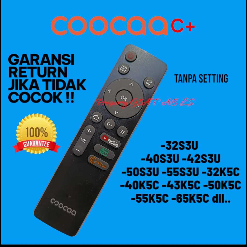 remote lcd led tv COOCA C+plus smart tv android tv 32S3U 40S3U 43S3U 32S7G 40S5G 40S7G 42Z72 43Z72  