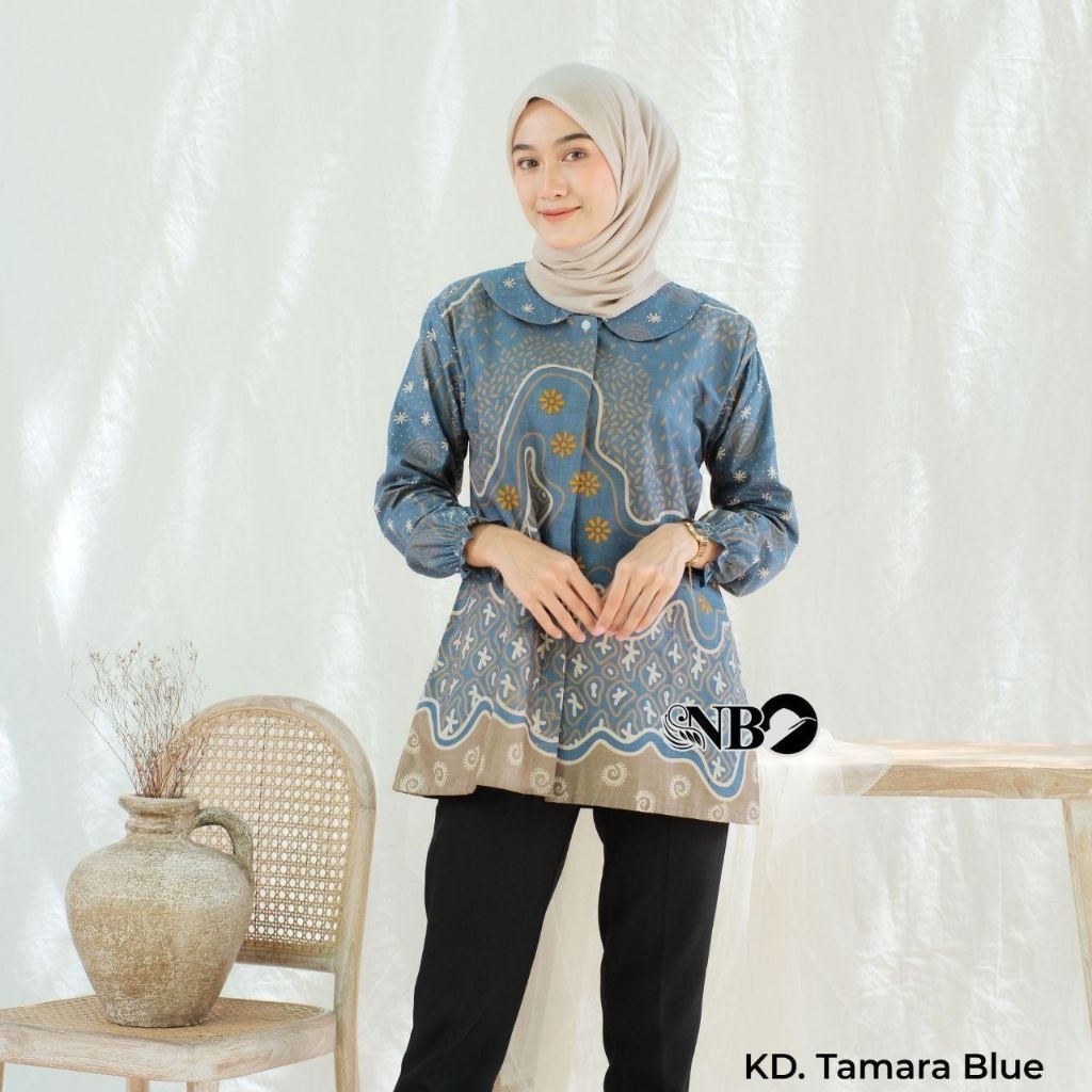 LAKUNA BATIK Atasan batik wanita lengan panjang blouse batik kantor atasan batik cewek