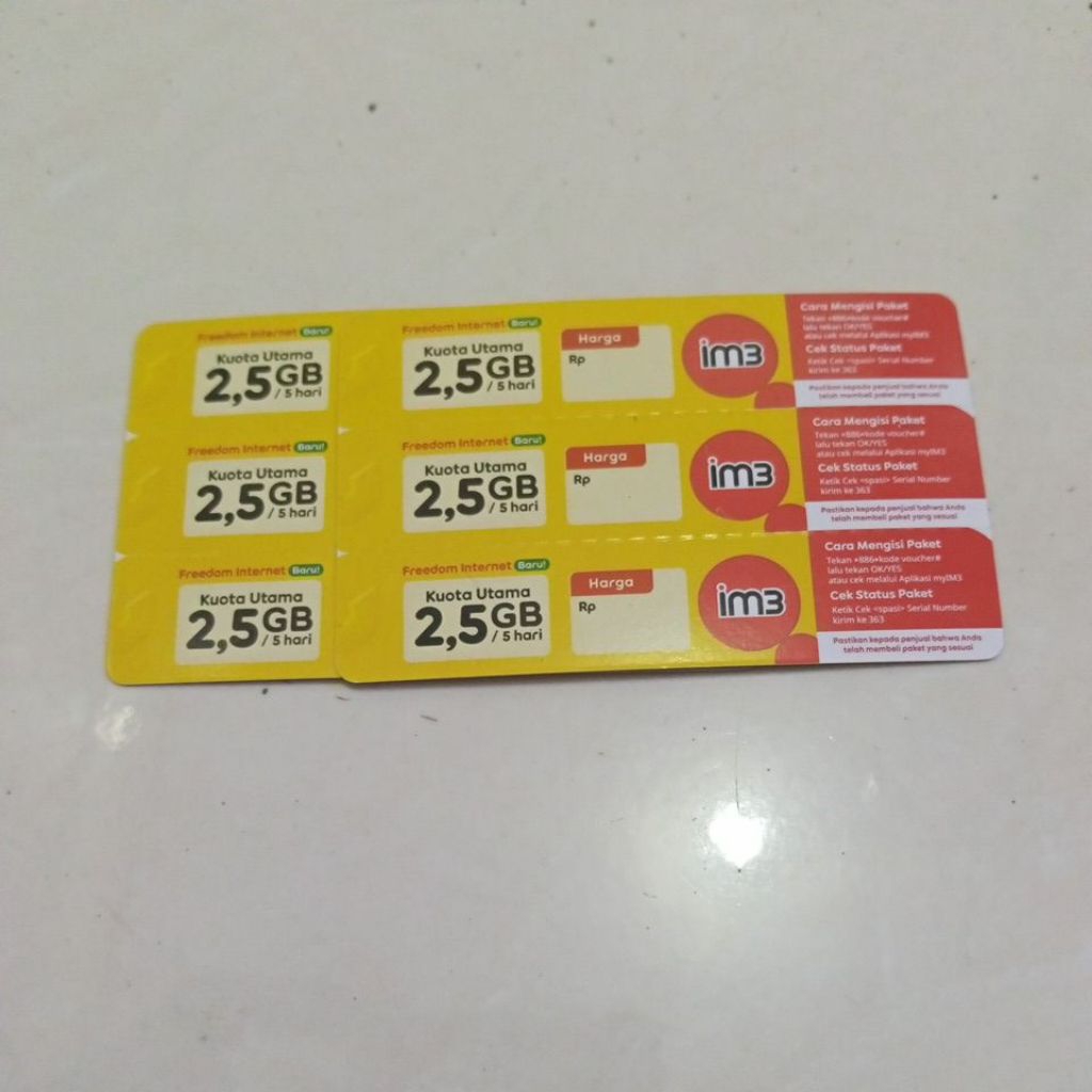 voucher Indosat 2,5gb 5hari