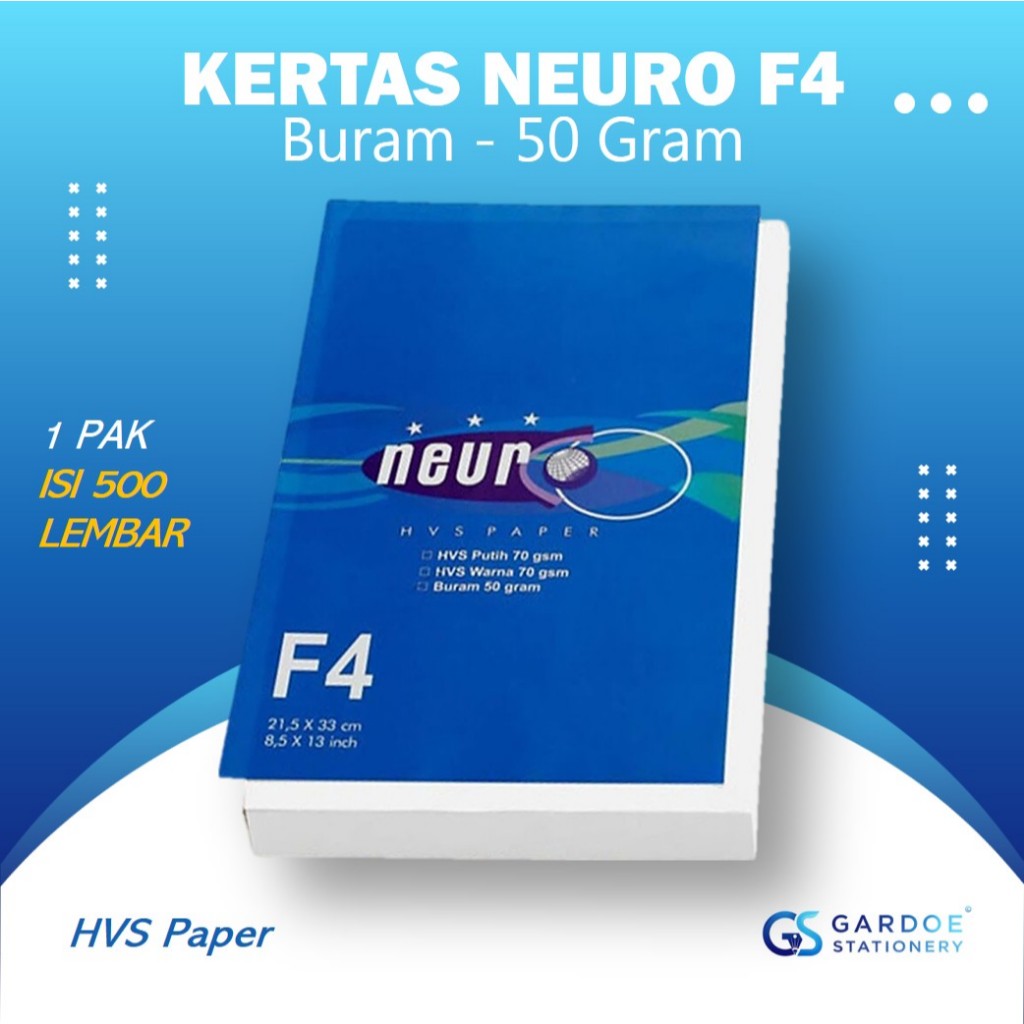 

Kertas HVS Buram Neuro - Kertas Koran F4 1Rim isi 500 Lembar