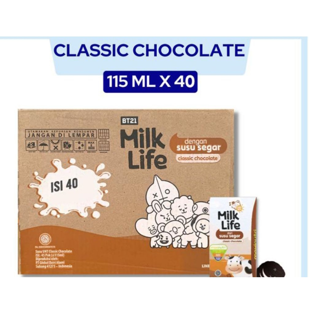 

Milk Life Rasa Cokelat Susu UHT 1 Dus isi 40 PCS KEMASAN 115 ML