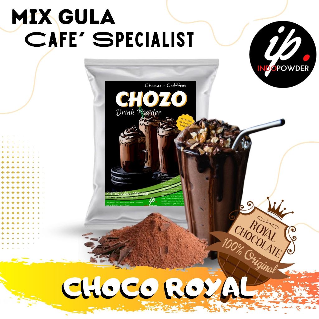 

Indopowder - Bubuk CHOCO ROYAL / COKLAT ROYAL 1Kg Untuk Cafe, Waralaba dan Usaha Minuman Kekinian