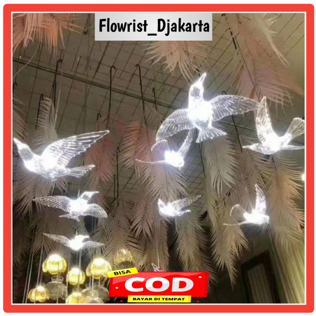 Lampu Hias LED BURUNG AKRILIK/LAMPU HIAS DEKORASI/lampu wedding