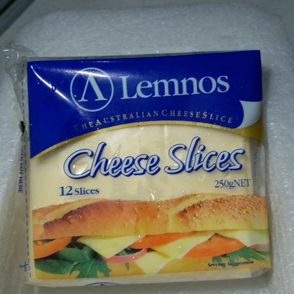 

Keju Cheddar Lembaran isi 12 LEMNOS SLICES 250g