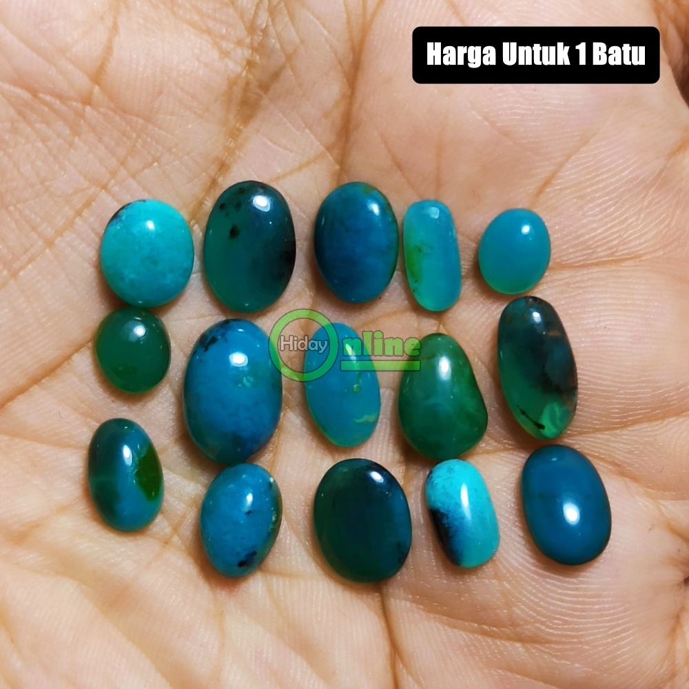 NATURAL BATU BACAN DOKO TOTOL ASLI CHRYSOCOLLA CHALCEDONY MINI