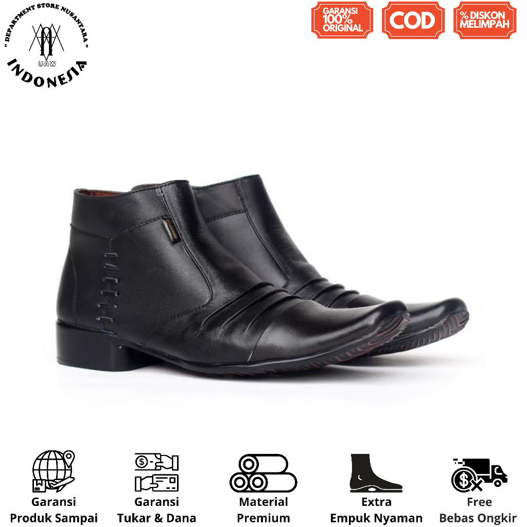 uawshoesofficial x CEVANY ORI | BADAMI SERIES PANTOFEL - Sepatu Resleting Pantofel Pria | Pentopel