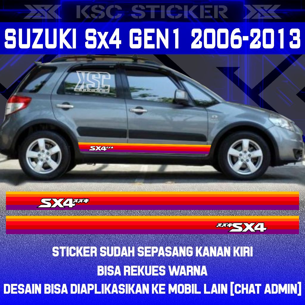 DECAL STICKER SUZUKI SX4 LIS VARIASI STIKER MOBIL SX4 [KD2] STICKER MOBIL CUSTOM