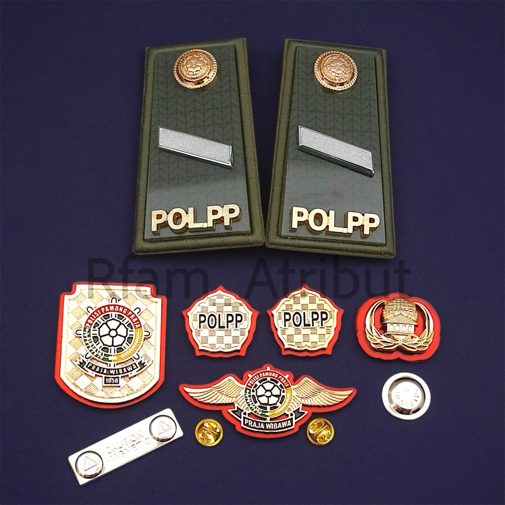 Set Pangkat Satpol pp Pin Korpri / Wing Pol pp / Monogram Pol pp / Kewenangan Pol pp Premium