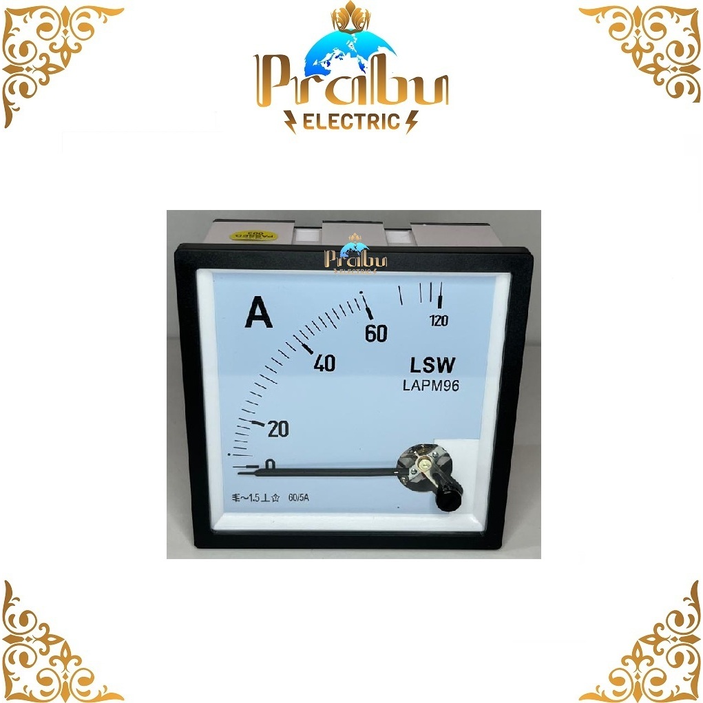 Ampere Meter Analog AC 60-5A 96 x 96 Via CT LSW