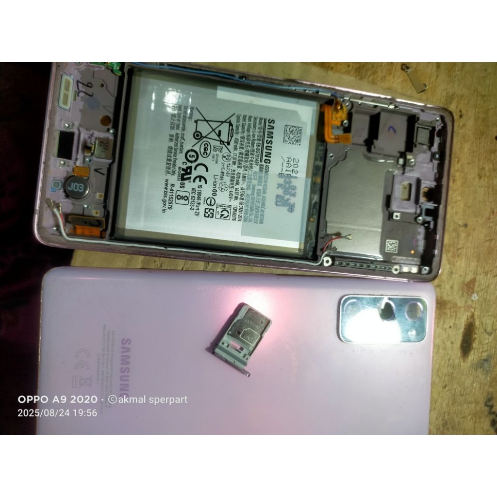 FRAME TATAKAN LCD _ BATERAI _ BECDOR SAMSUNG S20 FE 5G SM-G781B ORIGINAL COPOTAN