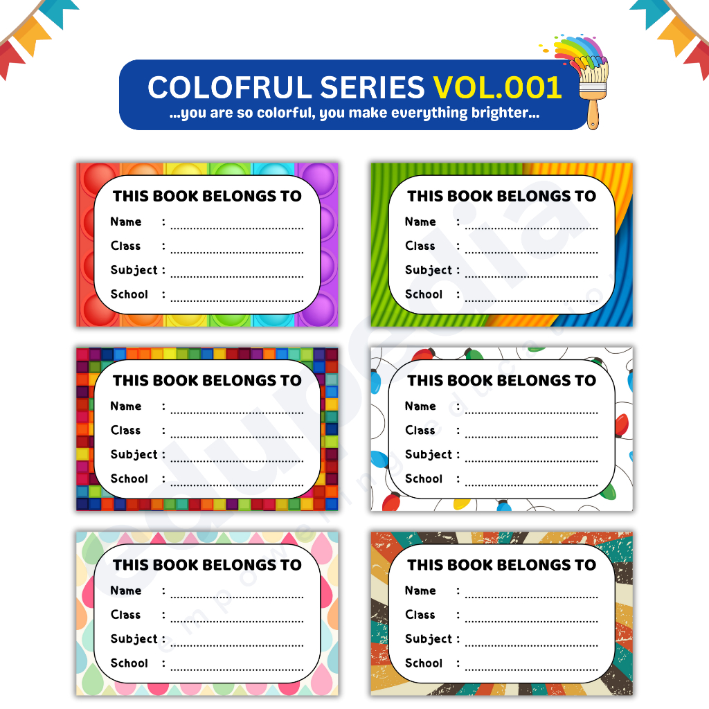 

Sticker Aesthetic - Tema : COLORFUL VOL.001. Stiker Label Mapel & Nama Buku Tulis Pelajaran Sekolah