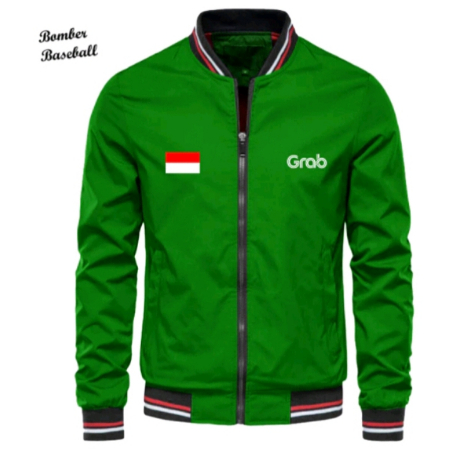Bomber Baseball Grab | Jaket Grab | Jaket Pria Ojol | Jaket Motor | Jaket Hijau Ojol Grab