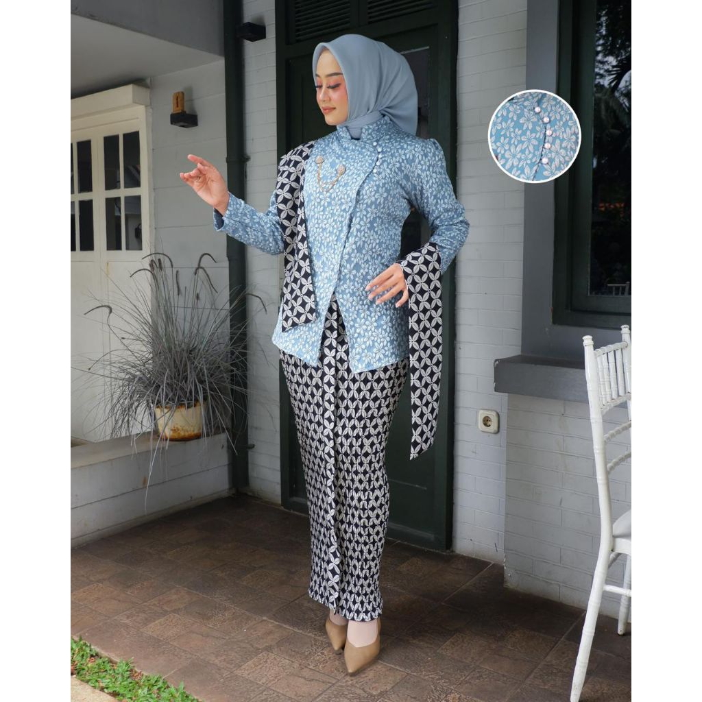 Kebaya Jawa Kretek Free Bross dan Free selendang, Kebaya Janggan Kretek, Kebaya Wanita Tangan panjan