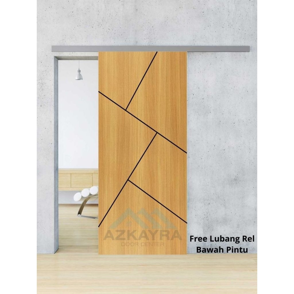 Pintu Sliding/Geser [HMR/HDF] Pintu + Rel Sliding Komplit | Sliding Door