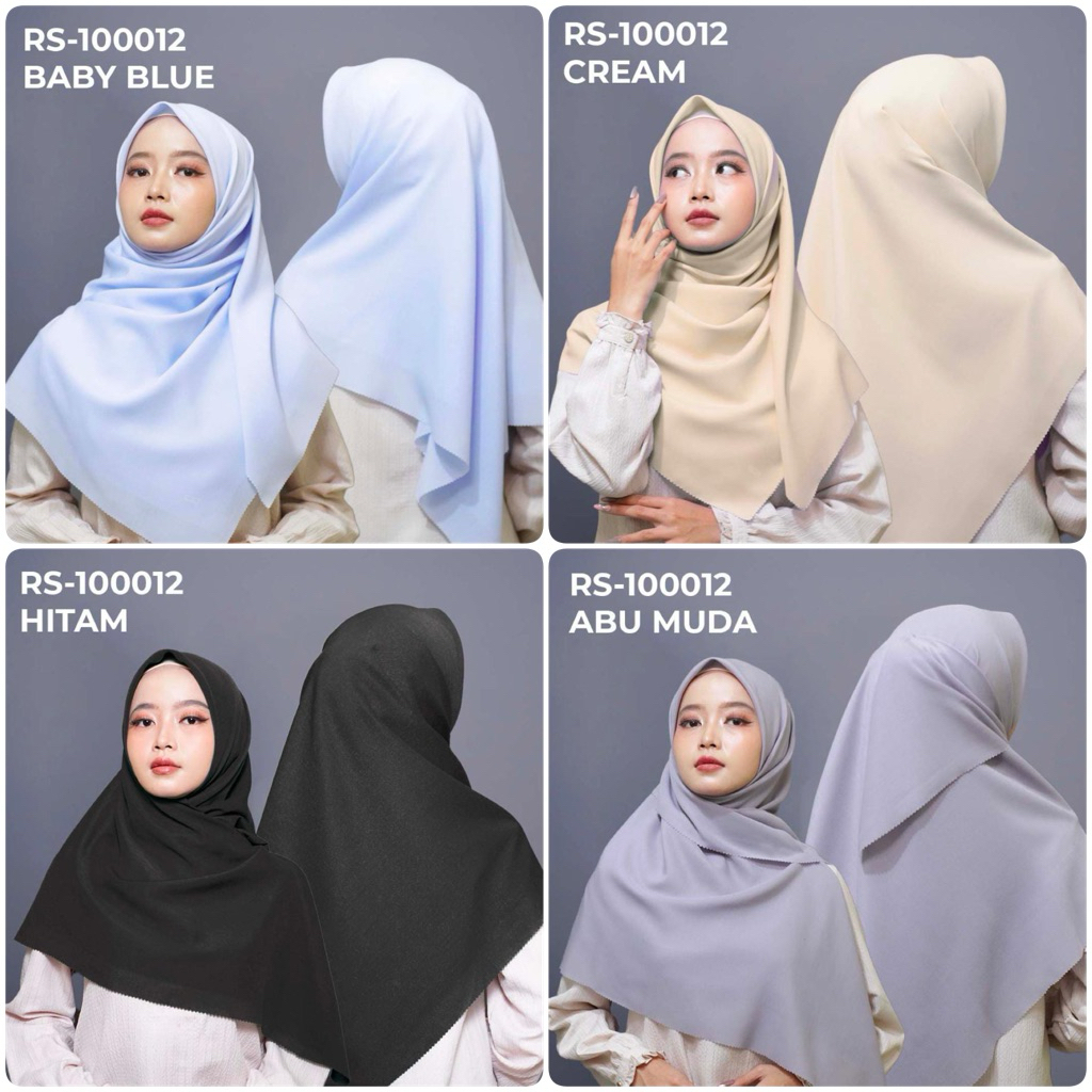 Jilbab Segi Empat Polos Jumbo | Jilbab Basic Polos | Kerudung Segi Empat Jumbo
