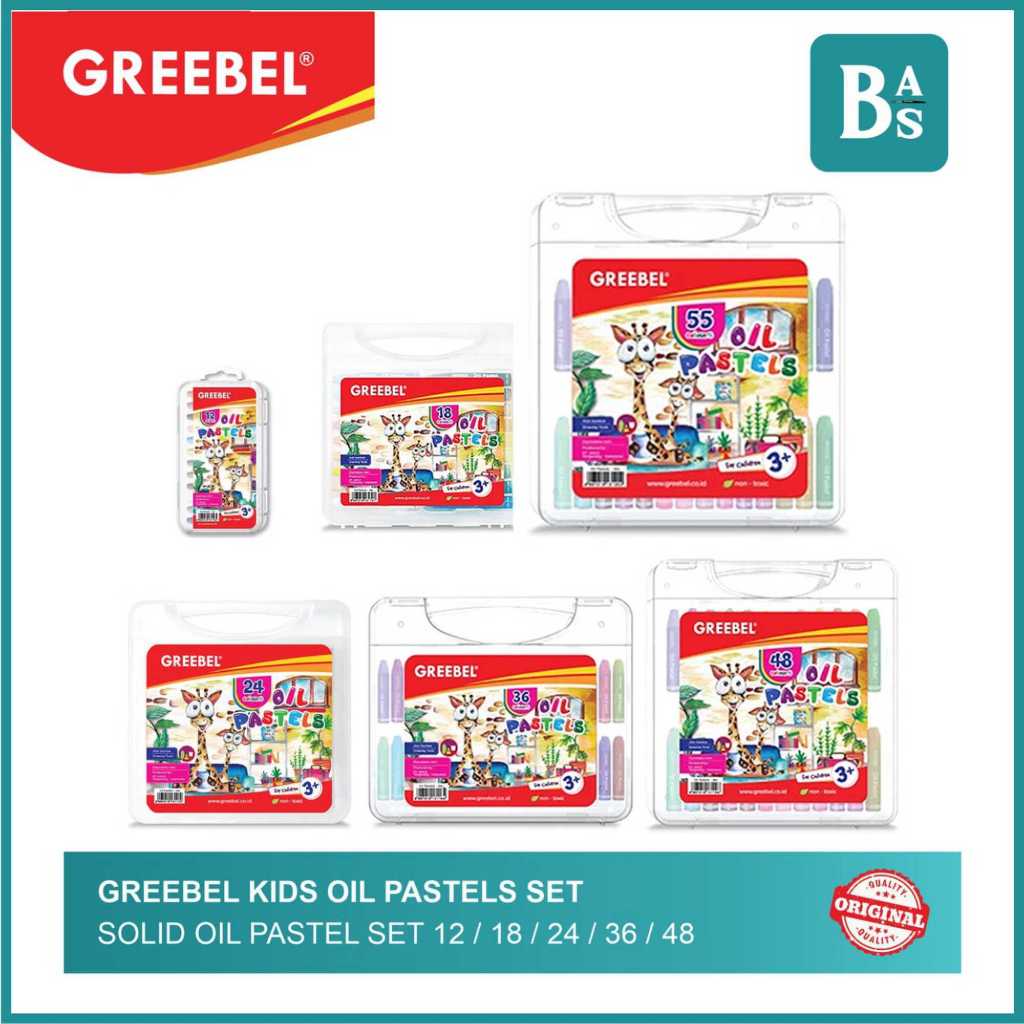 

Greebel - Kids Oil Pastel Set - Krayon Set 12/18/24/36/48/55 - Bali Art Supplies