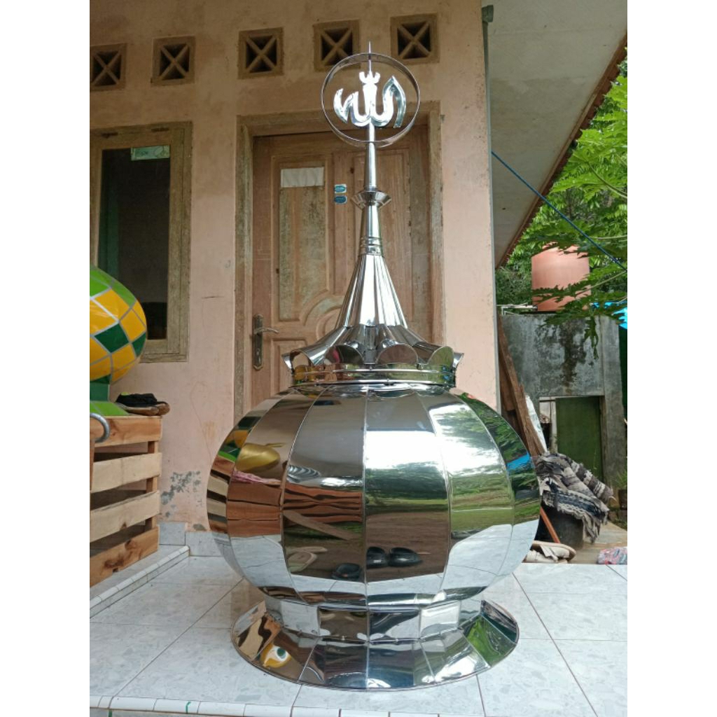 Kubah Stainless ukuran 1 meter/Kubah Stainless ukuran 100cm 100 cm /Kubah musholla ukuran 1 meter / 