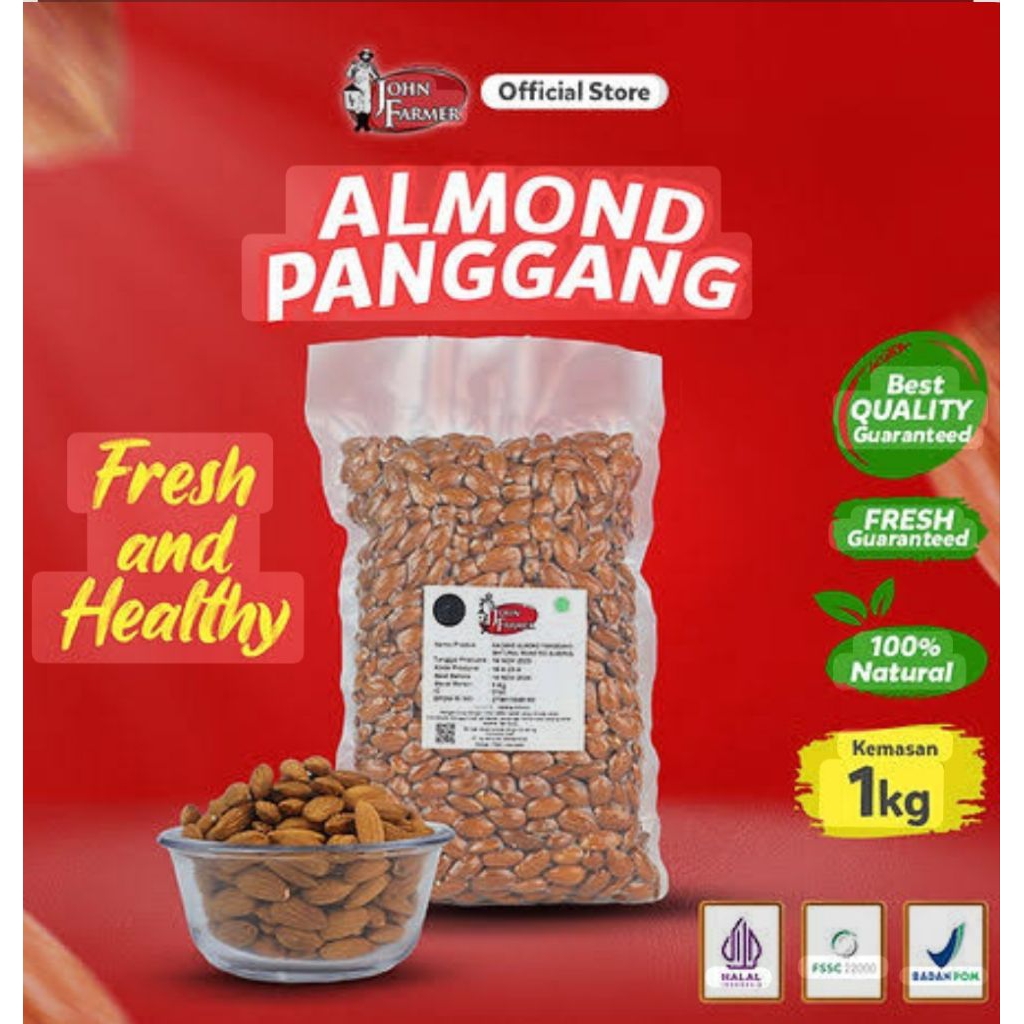 

John Farmer - Almond Natural Roasted (Almond Panggang) 1 Kg
