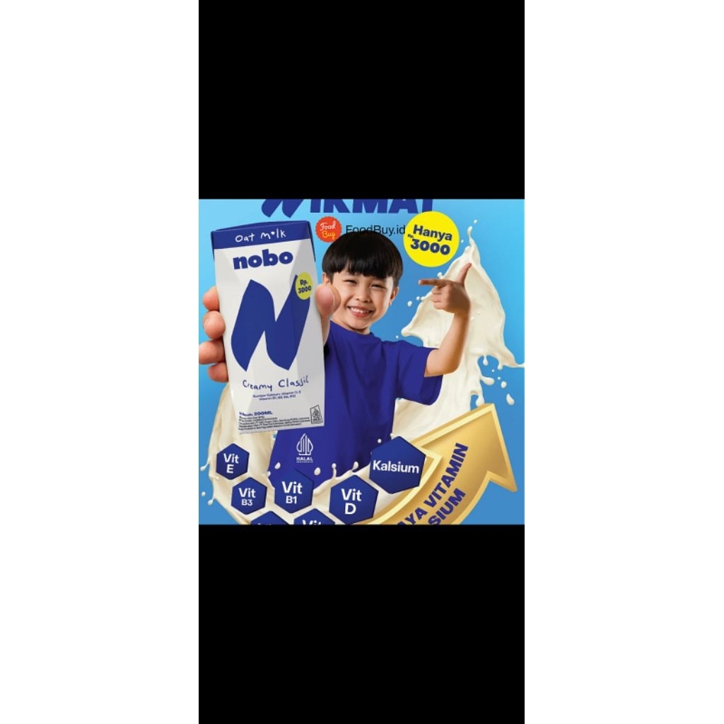 

Nobo Oat milk 200ml susu diet sehat 1 karton