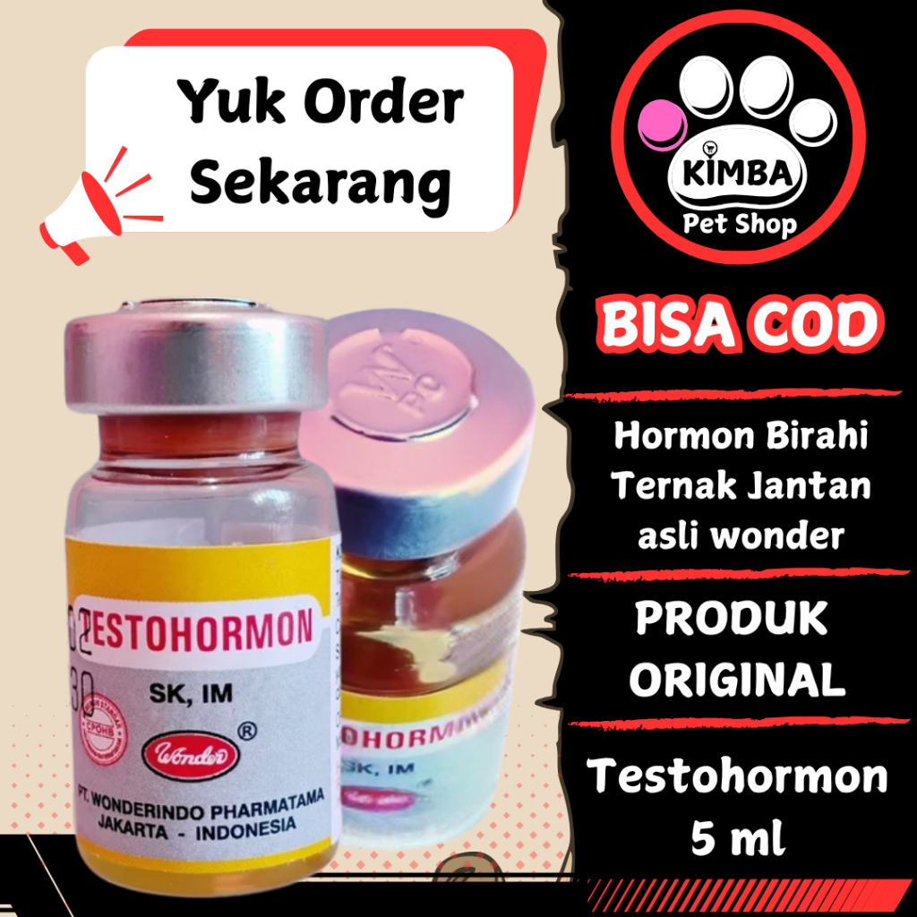 TESTOHORMON 5 ML ASLI WONDER - Hormon Burung, Ternak, Ayam, Kelinci Pemicu Birahi