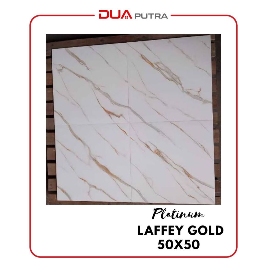 PLATINUM LAFFEY GOLD GLOSSY CUTTING 50 X 50 / KERAMIK LANTAI KAMAR, DINDING KAMAR MANDI, RUANG TAMU,