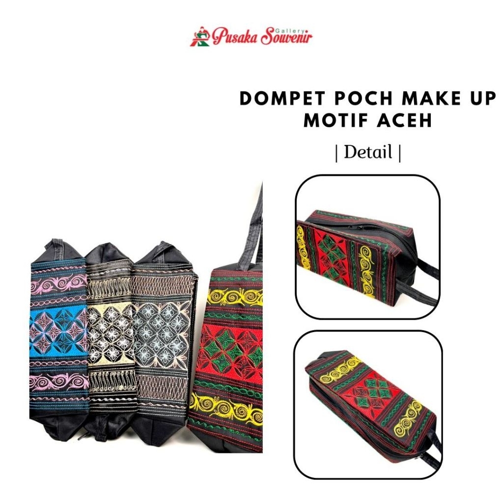 Pouch makeup motif aceh | Tas motif aceh