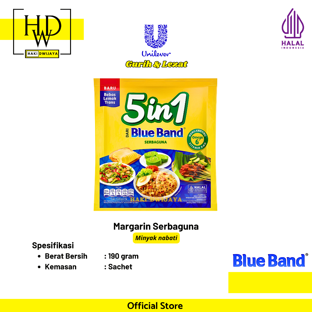 

[190gr] Blue Band Mentega 5In1 / Margarin Serba Guna