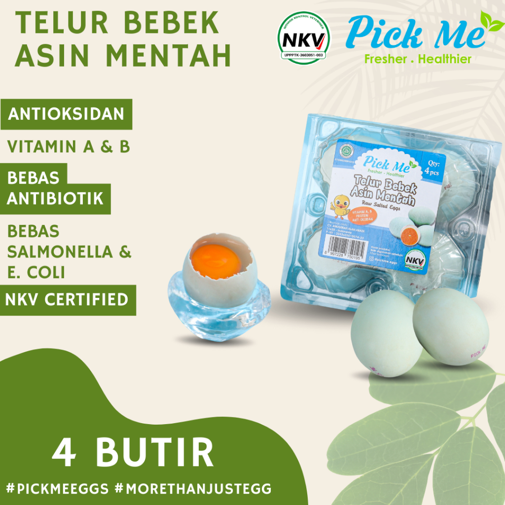

Telur Bebek Asin Mentah Pick Me Eggs 4 Butir