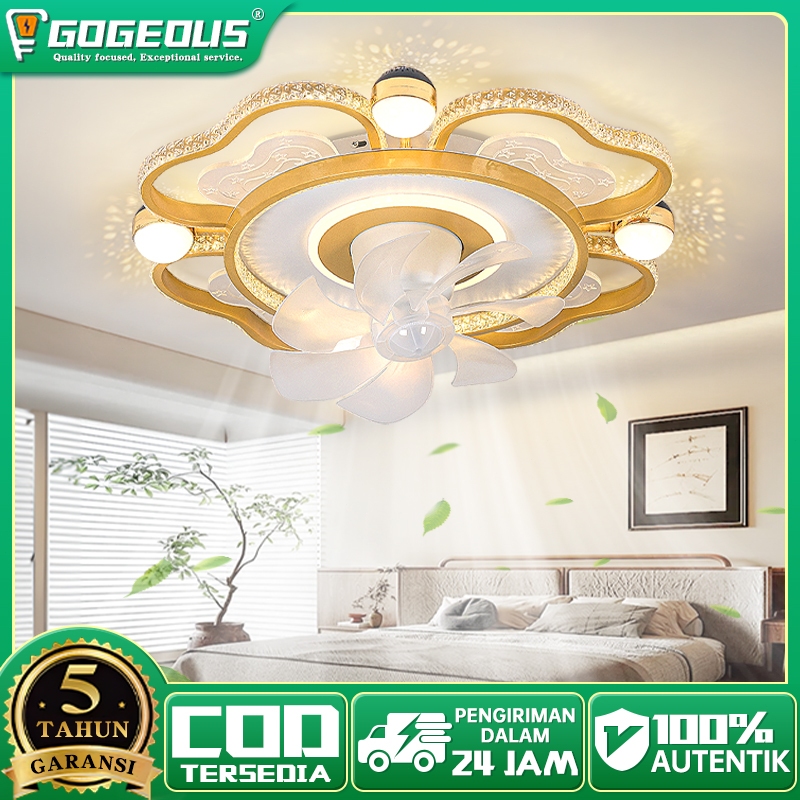 [COD]Lampu kipas Angin AC 80 Watt Lampu Plafon Remote Control LED Lampu Kipas Lampuruang Tamu