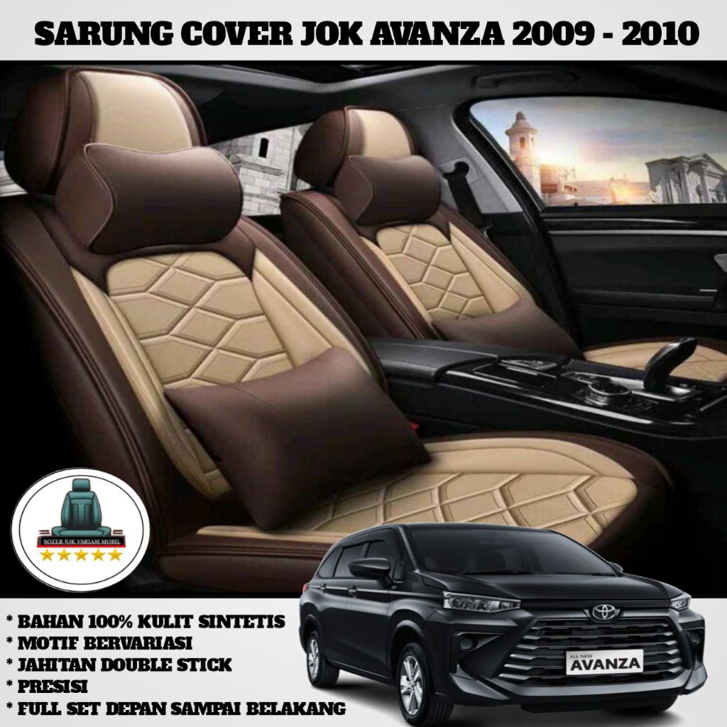 sarung jok mobil avanza 2009 - 2010 full set 3  baris depan sampai belakang jok