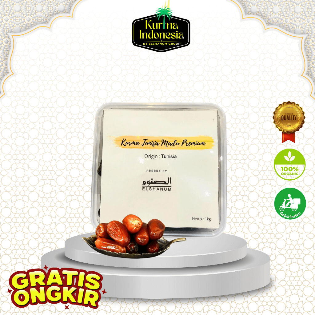 

KURMA TUNISIA MADU ELSHANUM 1KG / KURMA TUNISIA MADU GRADE B ORIGINAL TANPA PEMANIS - KURMA INDONESIA