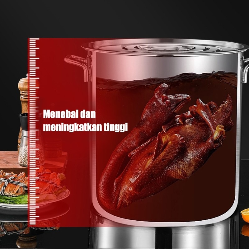 HOT DEALS Lenodi Panci Dandang Ember Stainless Steel Tebal Extra/Panci Dandang Stainless/Panci Besar