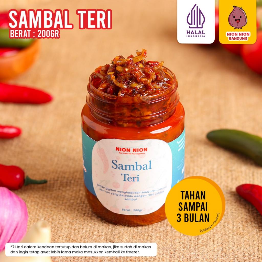 

Sambal Chilli Sauce Sambel Bawang Bajak Cumi Cakalang Teri Udahng Rebon Pedas Gurih 200gr Siap Makan