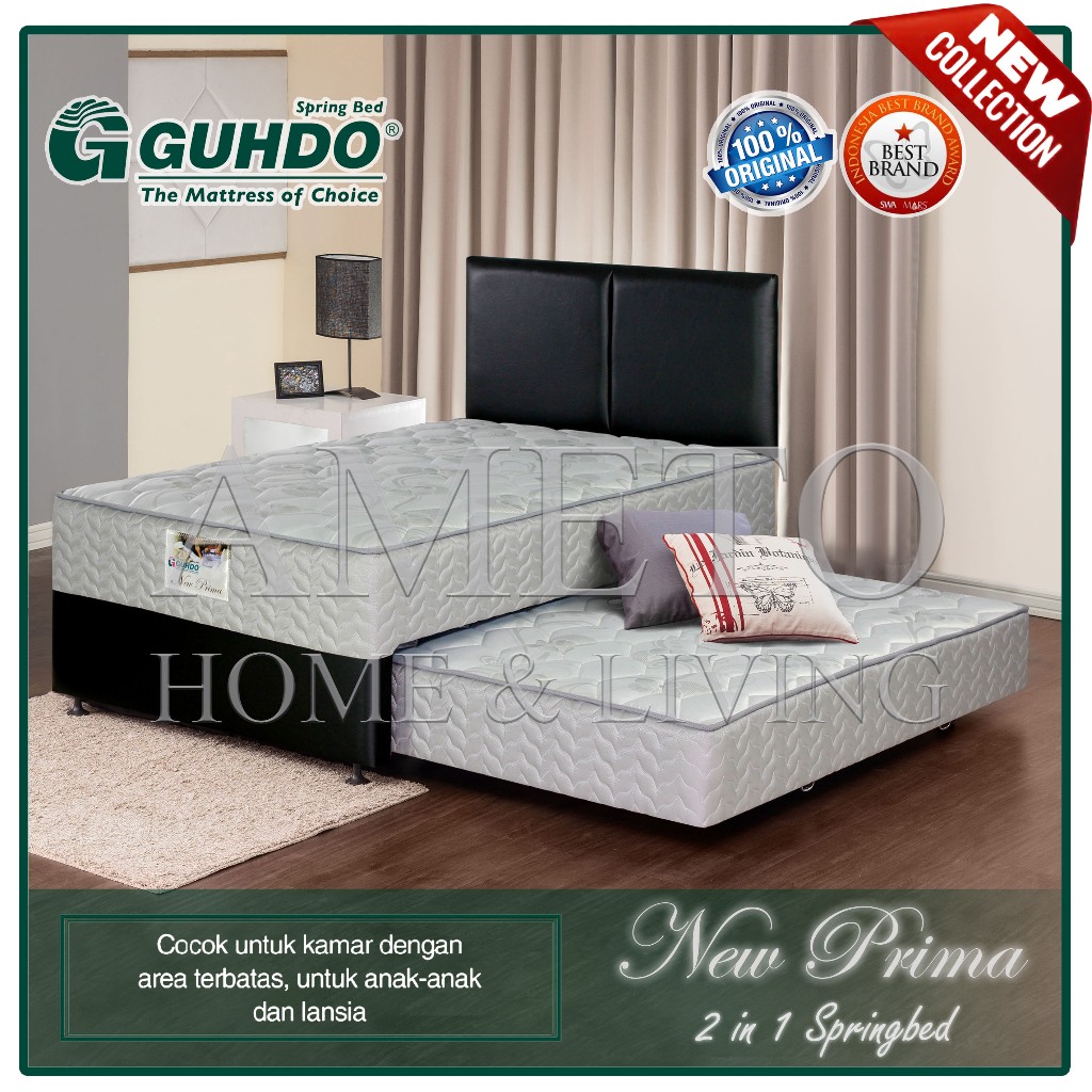 Guhdo Springbed 2 in 1 New Prima RA 180x200 & RS 100X178 HB Atlantic