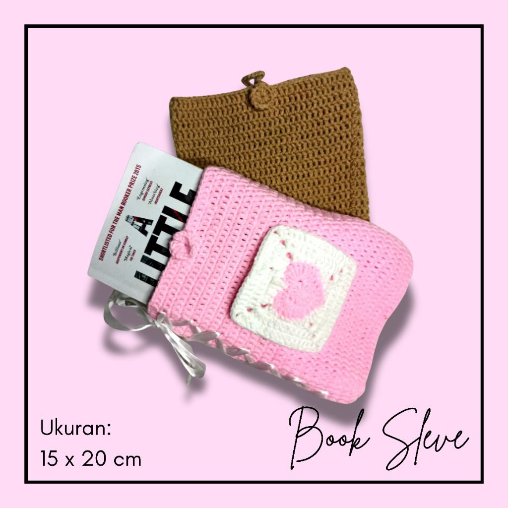

Book Sleve Rajut, Sarung Buku A5 Rajut