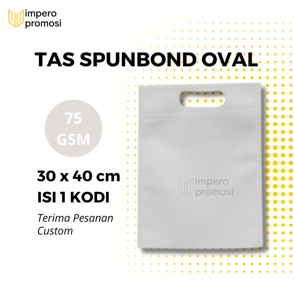

Impero - GOODIE BAG SPUNBOND OVAL 30x40 / Harga Satuan / Warna Putih / Kantong Belanja Souvenir