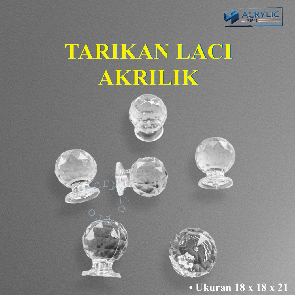 Handle Laci Akrilik / Tarikan Box – Transparan Bening