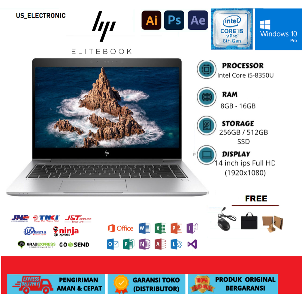 Laptop HP Elitebook 840 G5 i5 GEN 8H RAM 16GB/1TB FREE TAS+MOUSE