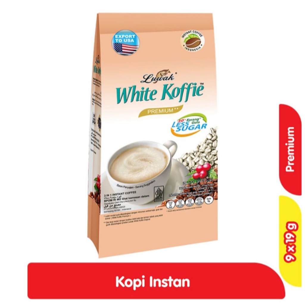 

Luwak White Koffie Premium Less Sugar 9 s