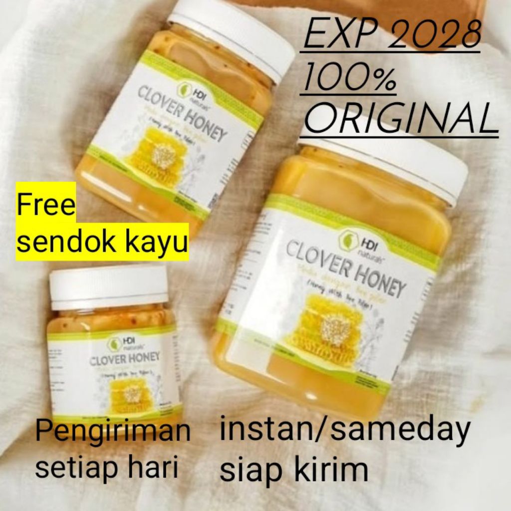 

clover honey 1kg,500gr,250gr segel asli exp 2028 free sendok kayu