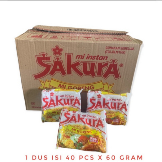 

(CARTON) Mie Sakura Goreng 60 Gr ( 1 dus isi 40pcs ) Sakura Fried Noodles