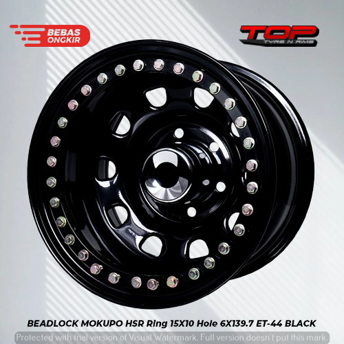 Velg Besi Lebar 10 Inch Beadlock R15 - Pelek Mobil HSR MOKUPO Black Pcd 6X139,7 Murah