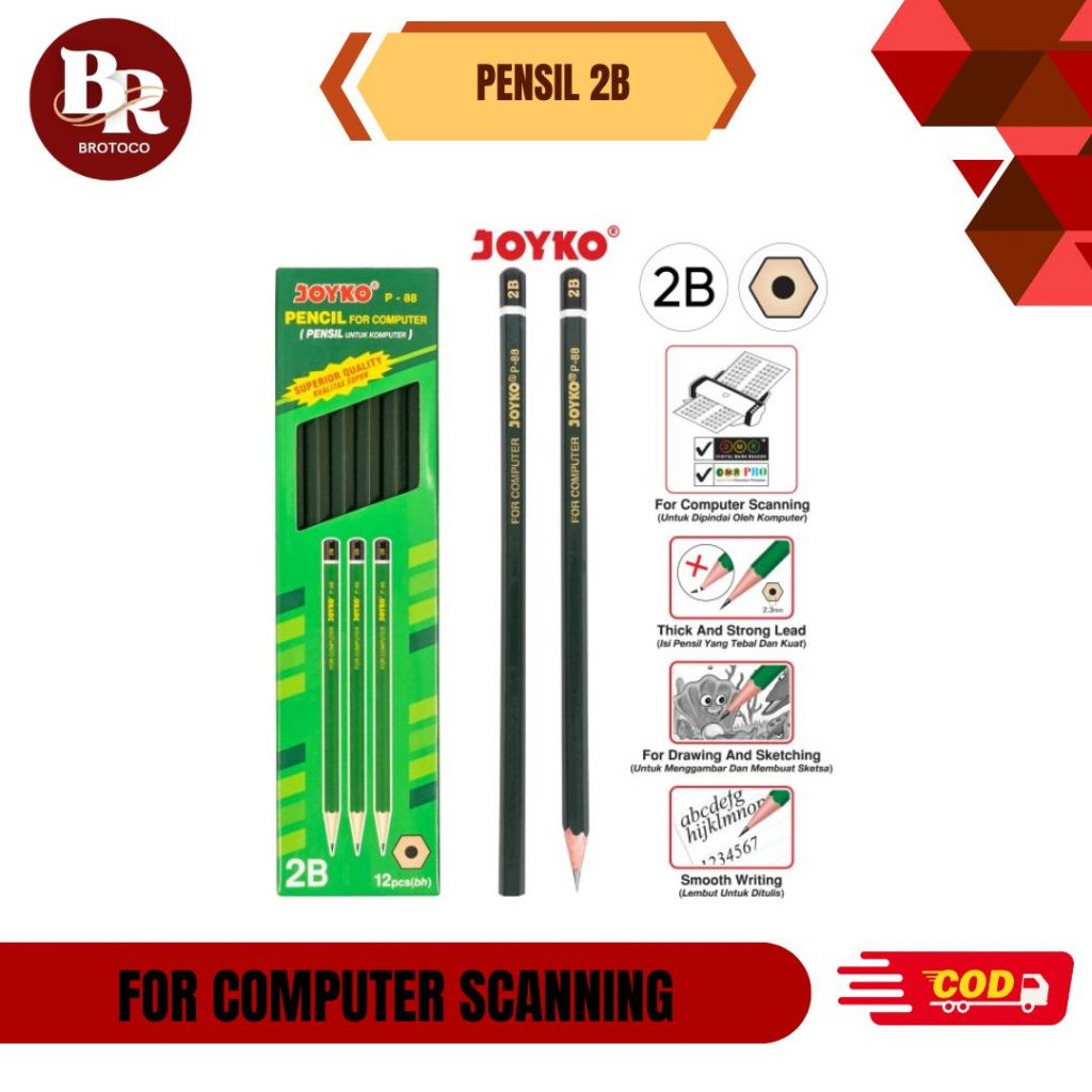 

[BROTOCO] Pensil Ujian Sekolah 2B For Computer Scanning