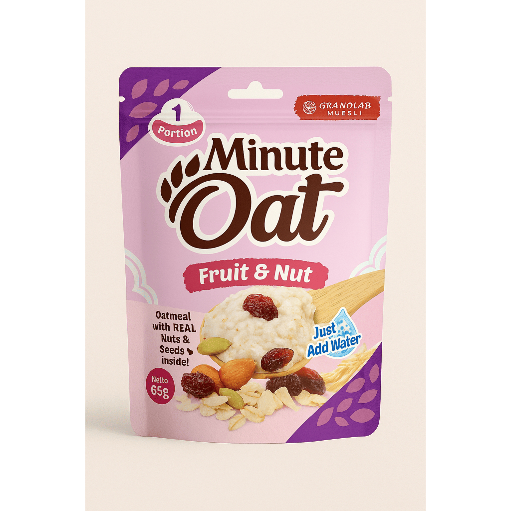 

GRANOLAB MUESLI·Minute Oat Fruit & Nut 65g - oat instan penyajian cepat