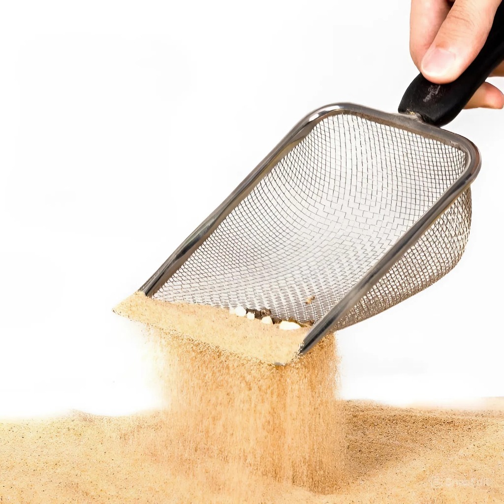 Saringan Sekop Stainless / Saringan Pasir Kucing Praktis / Serokan Pasir Baja Anti Karat