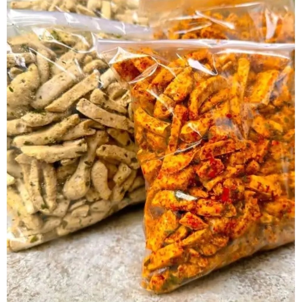 

basreng pedas daun jeruk dan basreng original renyah dan gurih