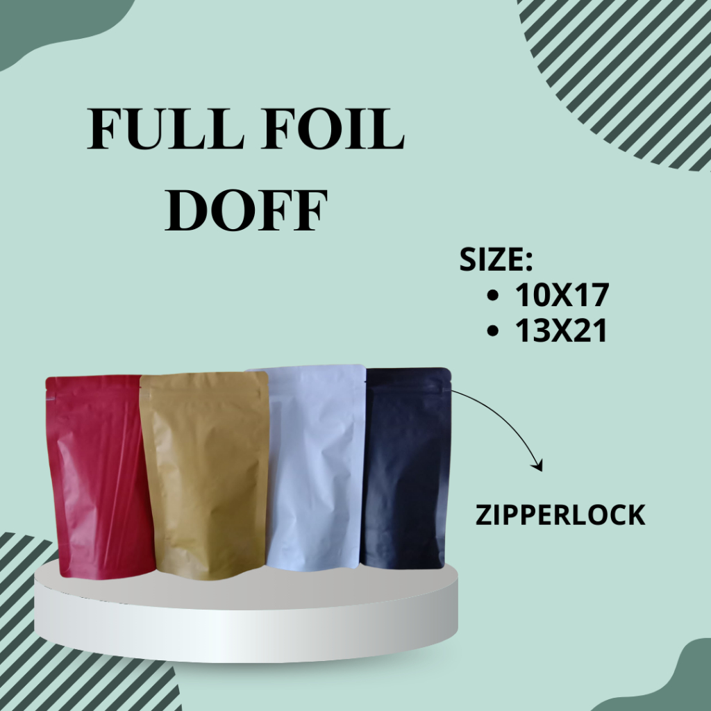 [50 PCS] TERMURAH KEMASAN STANDING POUCH ALUMUNIUM FOIL 10X17 10 X 17 CM WARNA DENGAN KLIP/ZIPPERLOC